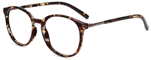 Firmoo Blaulichtfilter Brille ohne Sehstärke Damen Herren Rund | Anti-Glaz Computerbrille, TR leichter Rahmen Vollrandbrille für PC/Handy/Fernseher,Bildschirme