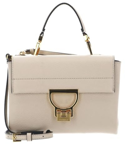 Coccinelle Leder Umhängetasche Abendtasche Arlettis Handbag Grainy Leather Sandshell beige