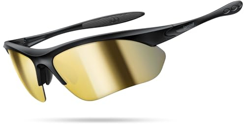 Lamicall Sportbrille Herren, Fahrradbrille Damen, UV400 Sonnenbrille Sport | [22g Ultraleicht & Multifunktional] Polarisierte Schnelle Brille, TR-90 Sport Brille für Fahrrad, Laufen, Rennrad, Autofahren