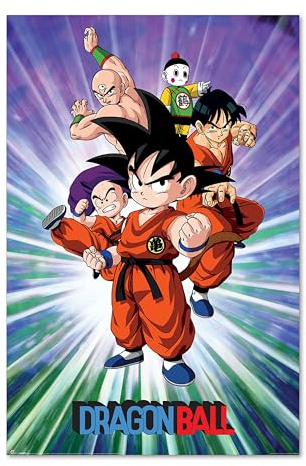Pyramid International Dragon Ball Poster | Son Goku & Fighters Group | nostalgisches Plakat zuer ersten Serie | Anime Wandposter | ca. 61 x 91,5 cm