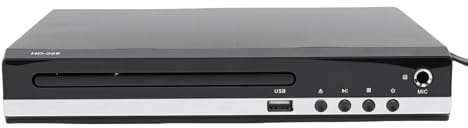 Jelquix Lecteur DVD Multi-régions, Lecteur de Disque Blu HD 1080P, Lecteurs DVD Home Cinéma avec Port et Sortie USB, Idéal pour Les Systèmes Stéréo (Prise UE)