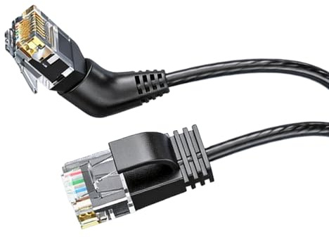 Psdndeww Câble d'extension Ethernet 10 Gigabit Cat6A Ethernet Cordon de transmission rotatif à 360 degrés Connecteur RJ45 Câble de jeu à faible latence