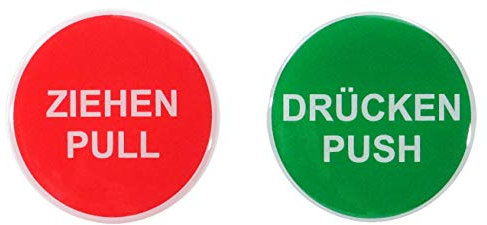 BIKE-label 3D Tür Aufkleber 45 mm Ziehen Drücken Hinweisschild 900019