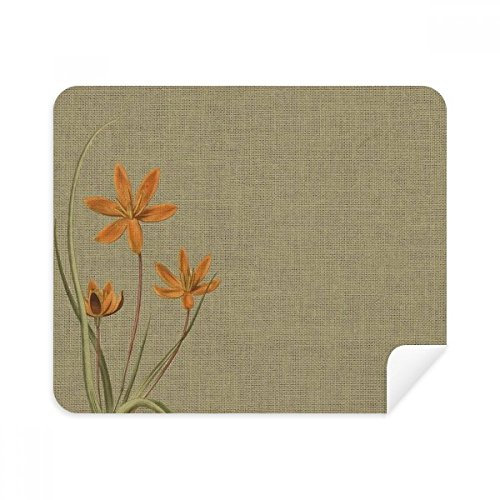DIYthinker Flachs Orchid Design Tradition Stickerei Telefon Screen Cleaner Gläser Reinigungstuch 2Pcs Suede Fabric