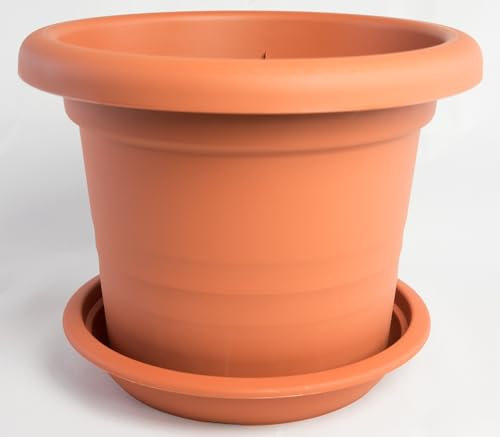 Portavaso Montana con sottovaso, disponibile in diversi colori e dimensioni, colore: terracotta, diametro: 40 cm