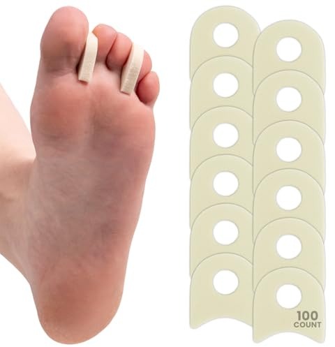 Aetna Foot Products - Soft Foam Corn Pads, Toe Separators, Pack of 100, 1/4 in. Thick, Relieves Pain from Bunions, Corns, Toe Overlap
