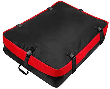 DYHQQ Auto-Dachbox wasserdichte Transporttasche, 420D Nylon Starke Autodachtasche - Top-Gepäcktasche Für jedes Auto-Van oder SUV ist kein Rack erforderlich