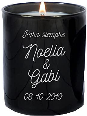 Regalo personalizado para parejas: vela personalizable con nombres, fecha y mensaje
