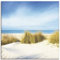ARTLAND Wanddeko Leinwand Bilder Wandbild 40x40 cm Strand Meer Dünen Gräser Meerblick Natur Sand Himmel Maritim K2JP