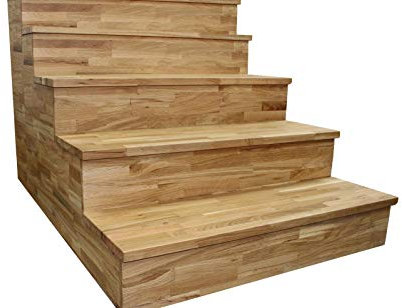 Solid Oak Stair Cladding Kit - Tread: 0.995M x 300mm x 27mm, Riser: 0.995M x 195mm x 18mm - Solid Oak Timber (Landing Area 1M x 1M x 27mm)