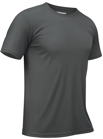 TACVASEN Herren UV Shirt Sportshirts Fitness Shirt Sonnenschutz Outdoor Kleidung Leicht Wandershirt Männer, Dunkelgrau, XXL