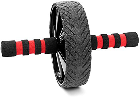 Fitfiu Fitness ABWHEEL-180 - Bauchmuskelrolle mit 15cm Rad, gepolsterten Griffen und verschiebbarem Boden, Bauchmuskelrolle mit Matte, zur Stärkung von Rumpf und Bauchmuskulatur