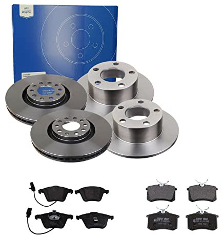 ATE Bremsen-Set 2 Bremsscheiben + Bremsbeläge Bremsensatz Einbau Vorne Hinten Bremsscheiben-Set Scheibenbremsen SIZW21JVX9 passend für Audi A6 A6 Avant