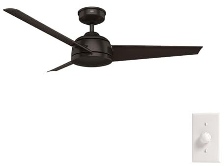 HUNTER FAN Ventilateur de Plafond Trimaran 132 cm pour Intérieur et Extérieur, avec Commande Murale, 3 Pales Couleur Cacao, pour Été et Hiver, Modèle 50943