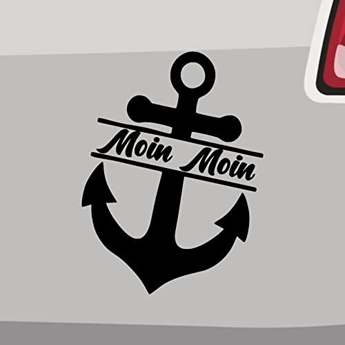 Anker Moin Moin Sticker -6 Größen 21 Farben- Hamburg Sylt Nordsee Matrose Rügen