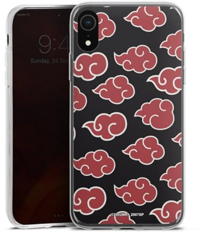 Slim Case extra dünn kompatibel mit Apple iPhone Xr Silikon Handyhülle transparent Hülle Naruto Shippuden Pattern Akatsuki