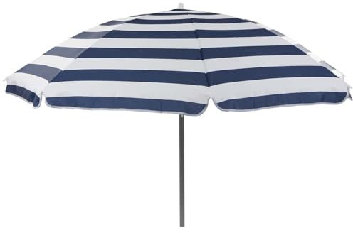 Bo-Camp - Sonnenschirm - Beach - Mit Knickarm - Gestreift - Ø 165 cm, blu