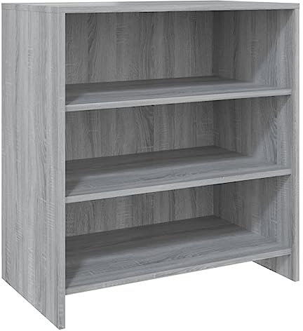 vidaXL Sideboard mit 3 Ablagen Kommode Anrichte Schrank Beistellschrank Mehrzweckschrank Standschrank Grau Sonoma 70x40,5x75cm Holzwerkstoff