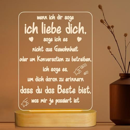 Ich liebe dich Geschenke für Mädchen Frauen Geschenke,3D -Lampe LED Love Night Light für Paar Valentinstag Geburtstag Schlafzimmer Dekor Geschenk