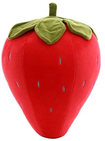 Erdbeere Plüschtiere Plüsch Dekokissen Kopfkissen Kissen Geburstagsgeschenke Sitzkissen Zierkissen für Kinderzimmer Sofa Dekoration (rot,22cm)