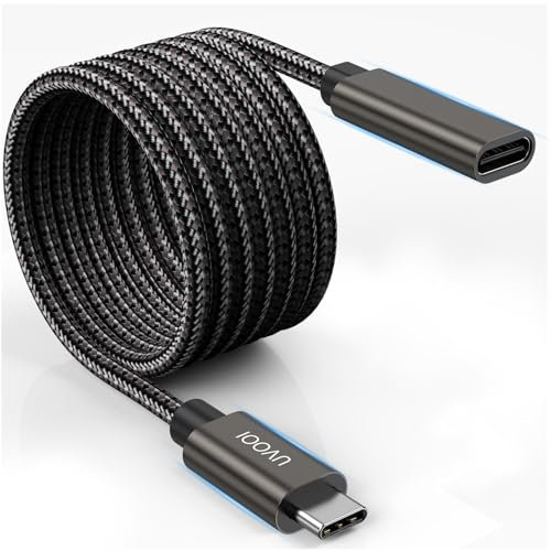 USB C Extension Cable 10FT, USB C Extender Cable Male to Female USB 3.1 Type C Fast Charging & Sync for Samsung Galaxy, MacBook/Air/Pro, iPad Pro/iPad Mini, Dell XPS Surface and More