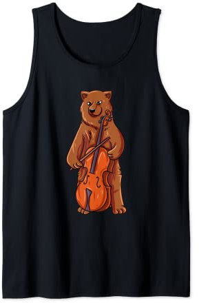 Spielender Cello-Bär Tank Top