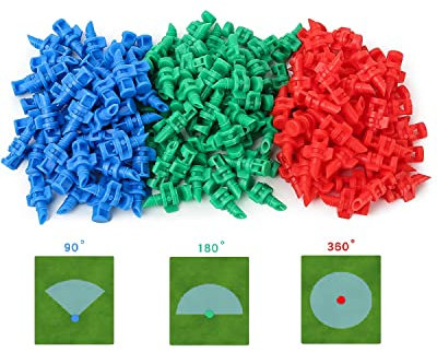 La Farah 150 boquillas de aspersor de 90/180/360 grados, sistema de riego automatizado, sistema de riego de jardín, césped, plantas, riego de agua