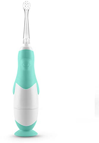 Simpletek Portable Electric Toothbrush for Children Battery Operated | Waterproof 4 Heads with Tip for Gum Massage