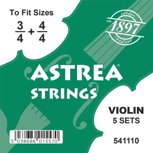 Astrea 541110 - Set di corde per violino 3/4-4/4, confezione da 5