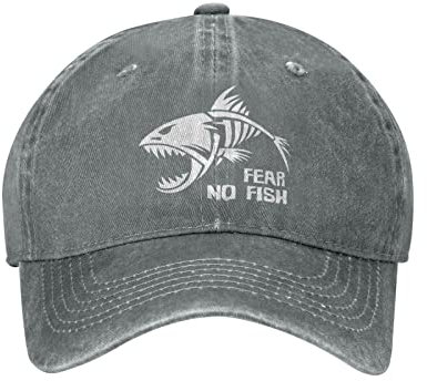Lsjuee Fear No Fish Unisex Cowboy-Hut, Baseballkappe, verstellbar, für Sport, Golf, Denim, Casquette-Kappe, Schwarz