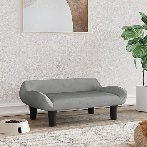 puraday Hundebett Hellgrau 70x40x24 cm Samt Hundesofa katzensofa Katzenbett Dog Bed Cat Bed Bequeme Haustierbett Hundebett Samt Im Wohnzimmer Oder Schlafzimmer Platziert Stilvolles Design