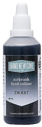 BrandNewCake® Airbrush Lebensmittelfarbe Schwarz 60ml - Essbare Lebensmittelfarbe für Kuchen und Torten - Perfekt für Tortendekoration