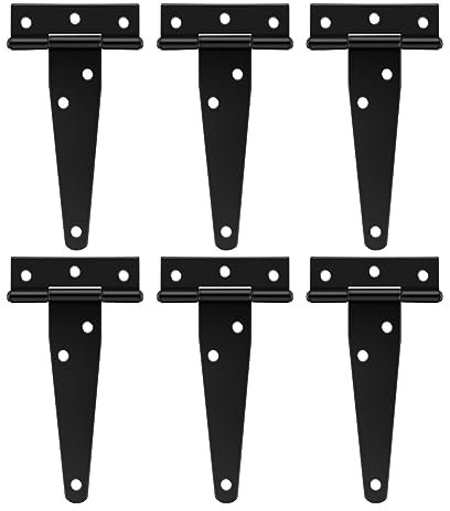 Hinges,Door Hinges Internal, 2PC Hinges, Black Hinges, Heavy Duty Hinges for Wooden Fences, Sheds, Wooden Boxes, Log Cabins