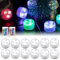 Vegena Lot de 12 mini bougies chauffe-plat submersibles LED avec télécommande, RVB, étanches, mini lampes LED submersibles, pour aquarium, vase, baignoire, piscine, maison