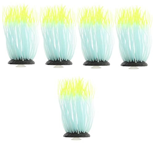 BESPORTBLE 5st Leuchtende Anemone Seeanemonen-Dekoration Aus Silikon Simulation Koralle Kunstpflanze Künstlich Korallenpflanzenornamente Heimdekorationen Herbstdeko Kieselgel Aquarium