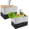 GBACHOOSE 2 Stück Einkaufskorb Groß 38 x 25x25cm, Filz Shopper Einkaufstasche Groß, Kaminholzkorb Filztasche Shopper Faltbar für Einkauf, Holz, Zeitung oder Brennholz(Grau)