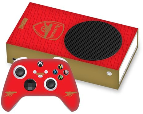 Head Case Designs Offizielle Arsenal FC Rot und Gold Wappen Logos Vinyl Haut Gaming Aufkleber Abziehbild Abdeckung kompatibel mit Xbox Series S Console and Controller Bundle