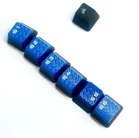 ESC S1 S2 S3 S4 S5 S6 Tastenkappen für Corsair K100 K55 K95 SE XT Mechanische Gaming-Tastatur (Blau, 7 Tastenkappen)
