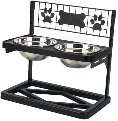 perfk Cuencos elevados para Gatos, estación de Platos de Agua para Perros, para Comida y Agua, comedero portátil para Mascotas, Cuenco Elevado para Comida