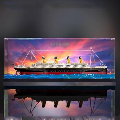 Transparente Acryl-Vitrine für Lego 10294 Titanic Schaukasten, Baustein-Sammlerstücke, transparent, staubdicht, Aufbewahrungsbox (nur Gehäuse) (Hintergrund)