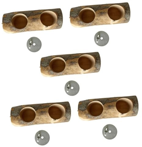 Yardwe 5St Futterstelle für Papageien vogelfutterspender vogelfutterhäuschen Vogelfutteraufbewahrung Huhn Wassernapf für Vogelfutter Futternapf für Vögel Vogelfütterungsgerät Massivholz