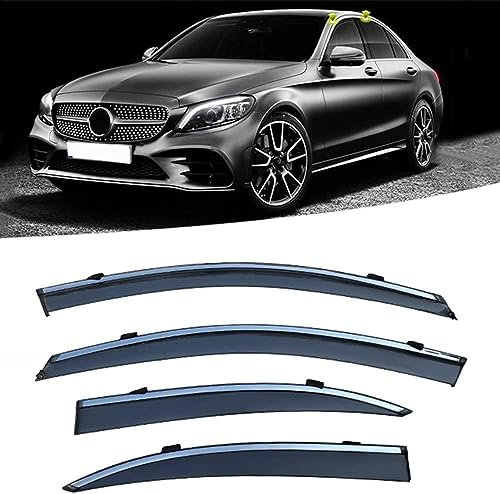 ZHANGJF Windabweiser Für Benz C Class W204 2007-2014, Windabweiser Regenabweiser Windschutz Schwarz Auto Frontscheibe Sonnendach Wetterleiste