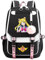 TIANSTON Anime Sailors Moons Rucksack Schultaschen für Mädchen Kawaii Schulrucksack mit niedlichem Anhänger Schultasche für Kinder Schwarz