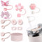 11 Pezzi Stanley Cup Accessori, contiene 6 copri cannuccia, 4 tappi in silicone a prova di perdite, 1 stivale in silicone per Stanley Borraccia da 1,2L e 850 ml