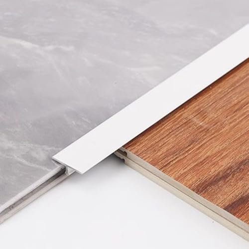 Oracra Übergangsprofil Weiße T-Profilleiste für Den Bodenübergang Von Holz zu Fliesen, Fugenfüller für Aluminium-Laminat/Hartholzböden, Dekorlinie für Wandfliesenfugen(15 mm (5/8 in))
