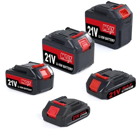 LYXFLHAN Batterie au lithium 21 V 18 V de rechange pour batterie à charge rapide 4,0 Ah avec puce intelligente, compatible avec perceuses/scies sans fil (double tension et protection contre les