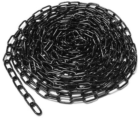 BOYIFEIJIE 10 m Steel Chain Made of Carbon Steel, Steel Chain 3 mm Thick, Black Chain, Link Chain, Sold by the Metre, for Hanging Fences, Dog Guide Chains, Swing Chains, Tumble Dry Chains