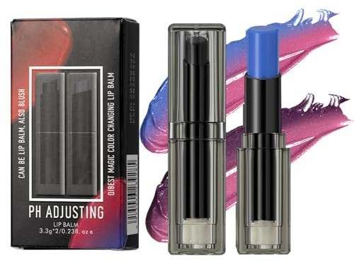 Lippenbalsam mit pH-Wechsel, Lippenbalsam, pH-Wert, feuchtigkeitsspendend, reaktive Temperatur, tägliche Pflege für unterwegs, Abendessen, 2 Stück