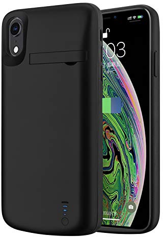 ENCHE Charging Case for iPhone XR, Rechargeable Extended Backup Batteri Charger Cases for iPhone XR 6.1 Inches Portable PowerBank Protective Cover – Black