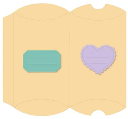 Craftelier - Set mit 3 Stanzformen, Kissenbox – für Scrapbooking, Karten und Basteln – geeignet für verschiedene Materialien und verschiedene Stanzmaschinen – Größe 12,58 x 13,8 cm